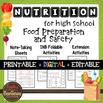 Preview of Food Preparation and Safety - Interactive Note-Taking Materials