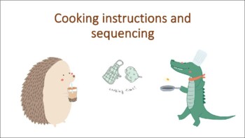 Preview of Food Preparation and Sequencing ESL English A1 A2 Slides and Exercises