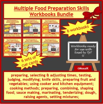 Preview of Food Preparation skills Cooking six workbooks Easel