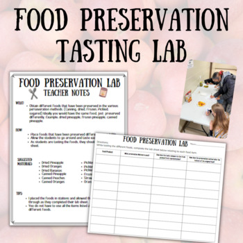 Preview of Food Preservation Tasting Lab