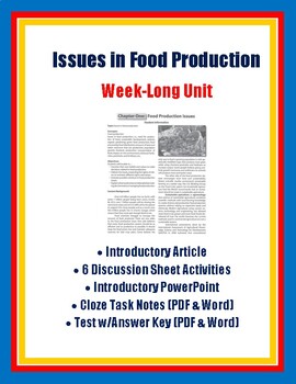 Preview of Investigating Issues in Food Production Week-Long Unit