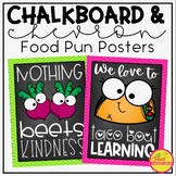 Food Pun Posters in A Chalkboard and Chevron Classroom Dec