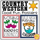 Food Pun Posters in a Country Western Classsroom Decor Theme