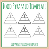 Food Pyramid Template for Nutritional Work or Food Studies Clip Art Commercial