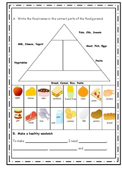 Preview of Food Pyramid Worksheet