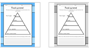 Preview of Food Pyramid worksheet science