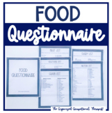 Feeding Therapy - Food Questionnaire - SLP's & OT's