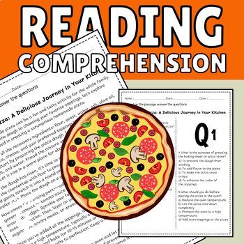 Preview of Food Recipes & Cooking : Reading Comprehension Passages with Multiple Choice