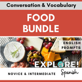 Spanish | EDITABLE Food Vocabulary & Conversation Bundle (