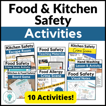 Preview of Food Safety - Kitchen Safety Bundle Culinary Arts Activities - FCS - Life Skills