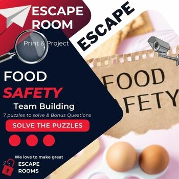 Preview of Food Safety + Cooking Escape Room