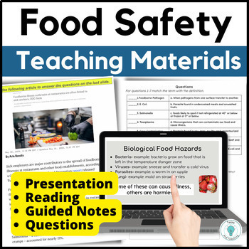 Preview of Food Safety Lesson Plan for Culinary Arts - Foods - Life Skills - FCS
