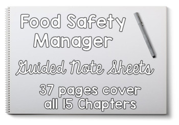 Preview of Food Safety Manager Guided Notes 37 pages covers all 15 Chapters