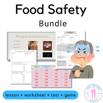 Preview of Food Safety Mini Bundle of Google Slides Lesson, Worksheet and Test 