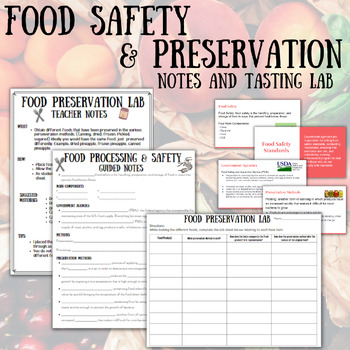 Preview of Food Safety & Preservation Notes and Lab