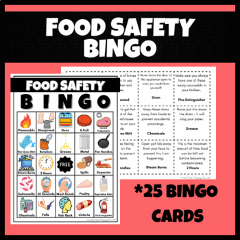 Preview of Food Safety Sanitation Bingo | FCS, FACS, Cooking