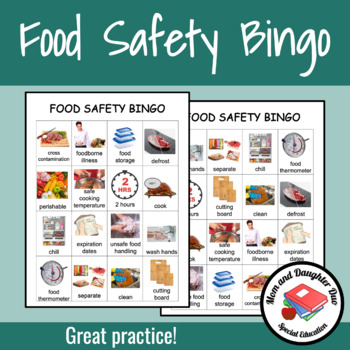 Preview of Food Safety Vocabulary Bingo