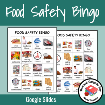 Preview of Food Safety Vocabulary Bingo Google Slides