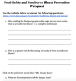 Food Safety and Foodborne Illness Prevention Webquest