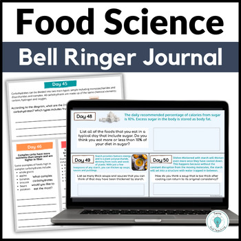 Preview of Food Science Bell Ringer Journal - Food Science Questions for a Semester