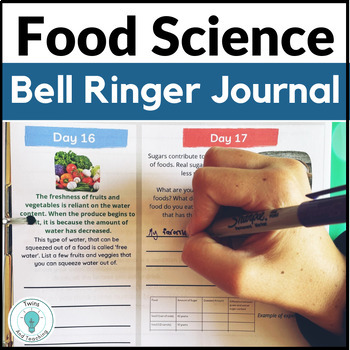 Preview of Food Science Bell Ringer Journal - Food Science Worksheets, Culinary Worksheets