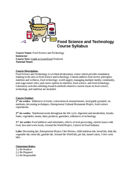 Preview of Food Science Technology Syllabus