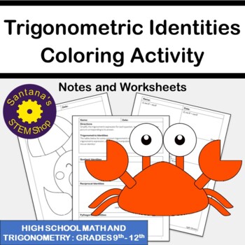 Preview of Trigonometric Identities Coloring Activity: Worksheets for Trigonometry