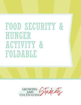 Preview of Food Security and Hunger Activity and Foldable