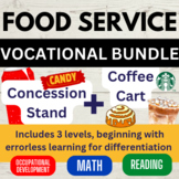 Food Service Vocational Activities Bundle: Coffee + Conces