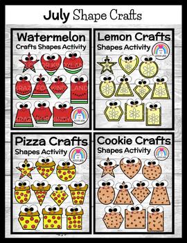 Preview of Food Shape Craft: Kindergarten Pizza, Watermelon, Cookie, Lemon (Summer Picnic)