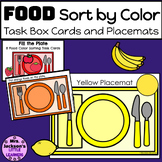 Food Sort by Color Task Box Cards and Placemats