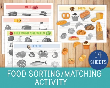 Preview of Food Sorting and Matching Activity, Classify, Montessori Activity