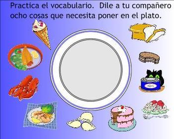 Preview of Food Spanish SMART Board Lesson