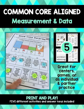 Preview of Food Stand Math Bundle: Common Core Aligned Measurement and Data Math Centers