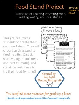 Preview of Food Stand: Math, SS, & Writing Project Based Learning (PBL)/ Distance Learning