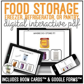 Preview of Food Storage Freezer Refrigerator or Pantry Digital Activity