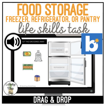 Preview of Food Storage - Freezer Refrigerator or Pantry Drag & Drop Boom Cards SS