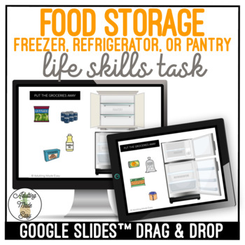 Preview of Food Storage - Freezer Refrigerator or Pantry Google Slides Activity SS