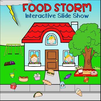 Preview of Food Storm | Interactive Slide Show | AAC Core Vocabulary | Early Intervention