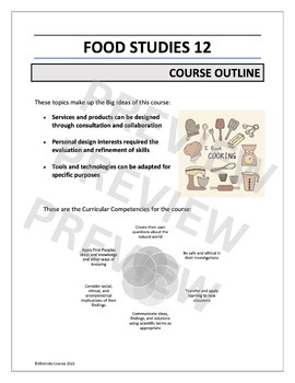 Preview of Food Studies 12 COURSE OUTLINE (digital)