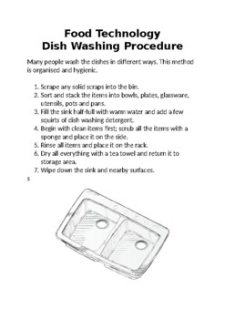 Preview of Food Technology Dish Washing Procedure