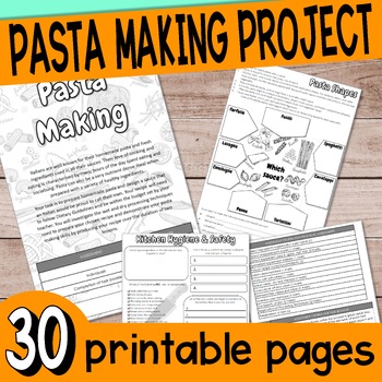 Preview of Food Technology Pasta Making Project Workbook
