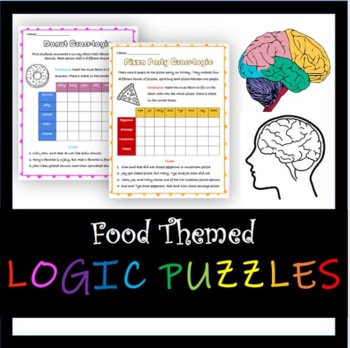 Preview of Food Themed Cross-Logic Pack (Brain Games, Upper Elem.)