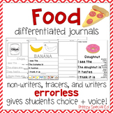 Food Themed Differentiated Journal Writing for Special Edu