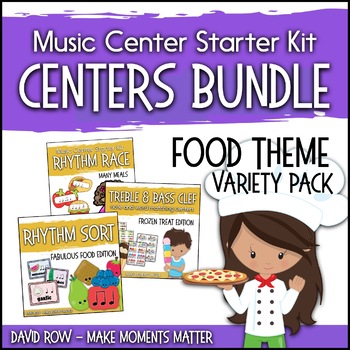 Preview of Food Themed Music Center Starter Kit - Variety Pack Bundle