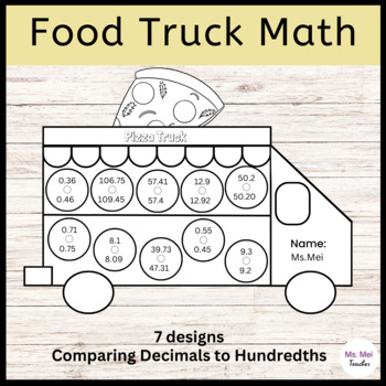 Preview of Food Truck Math Crafts - Comparing Decimals to Hundredths