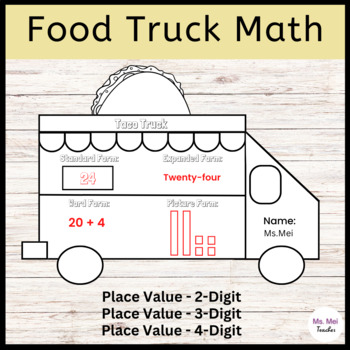 Preview of Food Truck Math Crafts - Place Value