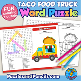 Food Truck Word Search Puzzle and Coloring Activity Page | Tacos