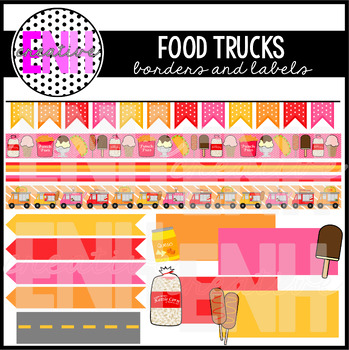 Food Trucks Clipart - Borders and Labels by Preschool Ponderings