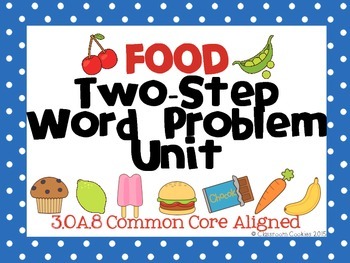 Preview of Two Step Word Problem Unit--Task Cards, Scoot, Worksheets, & Assessment- 3.OA.8